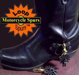 MOTORCYCLE SPURS™ for harness boots Black Jingle Bobs  