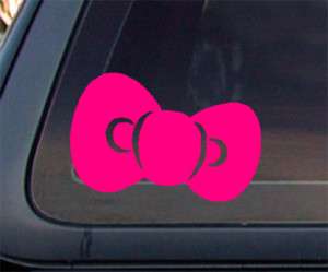 Hello Kitty BOW Car Decal / Sticker   HOT PINK  