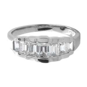  Womens Stainless Steel Ring with a Pricess Cut CZ Design 