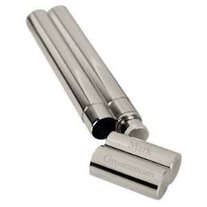  Engraved Stainless Steel Cigar Case & Flask Kitchen 