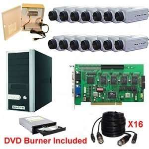   Geovision CCTV DVR System, 16 Sony CCD Box Cameras: Camera & Photo