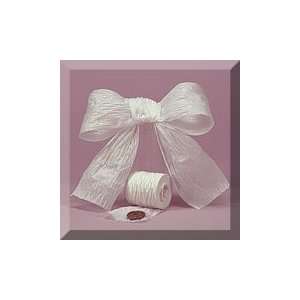   1ea   3 1/2 X 25yd White Bella Paper Ribbon