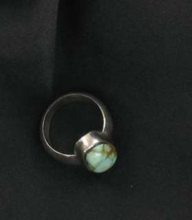 STERLING SILVER CARICO LAKE TURQUOISE RING~  