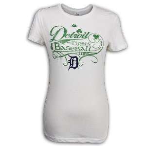  Detroit Tigers Ladies Cursive Celtic T Shirt Sports 