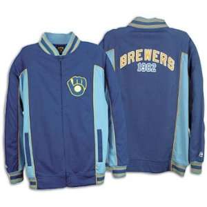   Brewers Majestic Mens Cooperstown Warm Up Jacket
