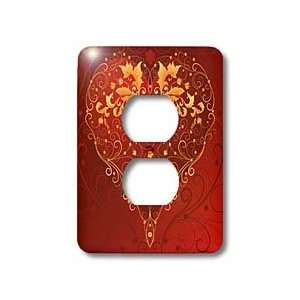 TNMGraphics Valentines   Gold Splashed Heart   Light Switch Covers   2 
