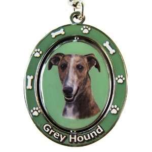  Brindle Greyhound Spinning Dog Keychain By E & S Pets Pet 