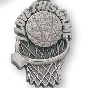  Pewter Basketball Key Chain   I Love this Game Keychain 