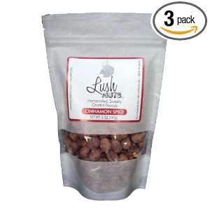 Lush Nuts Cinnamon Spice Flavor 5oz Each (3 Pack)  Grocery 
