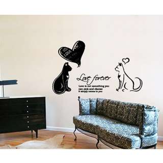 LOVE Forever CATS Adhesive Removable Wall Decor Accents GRAPHIC 