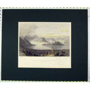   1834 Hand Coloured View Lake Lucerne Righi Unterwalden