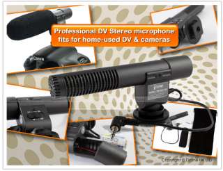 Pro DV Stereo Microphone Mic fr Canon Nikon DSLR #E221  