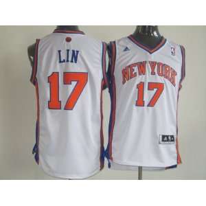   17 NBA New York Knicks White Basketball Jerser Sz50: Sports & Outdoors