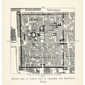  1910 Print Spalato Split Croatia Diocletain Palace City 