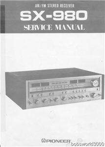 Pioneer SX 980 Reciever Service Manual in PDF format  