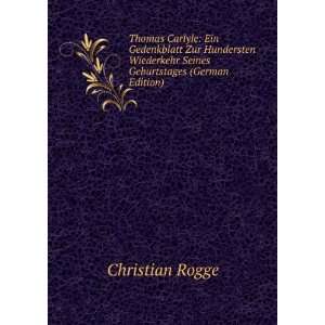   Geburtstages (German Edition) (9785877787797) Christian Rogge Books