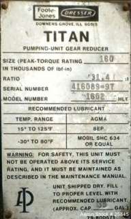 USED Foote Jones pumping unit gear reducer, model 1602  