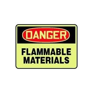 CHEMICAL HAZARDS FLAMMABLE MATERIALS (GLOW) 10 x 14 Lumi Glow 