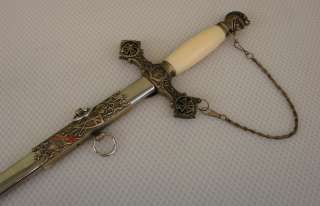 NEW Masonic Knights Templar Ceremonial Sword Antiqued Left or right 