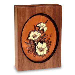  Floral Design Dimensional Wood Keepsake Cremation Urn 