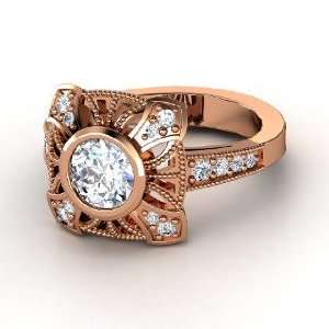  Chevalier Ring, Round Diamond 14K Rose Gold Ring Jewelry