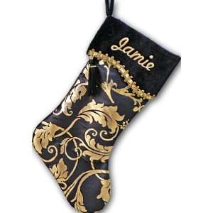   Pale Gold Black Boutique Christmas Stockings: Everything Else