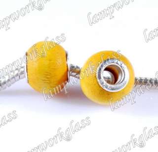 90pcs mixed colour woodiness beads Fits Charm Bracelet  