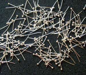 100 pcs Silver Plated Copper Soft Round Head pins 20mm  
