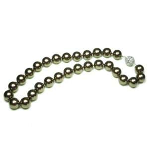  Luxurious 14mm Majorca Chocolate Shell Pearl Necklace 18 