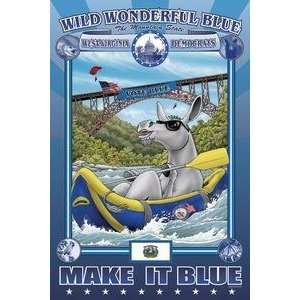 com Vintage Art Wild Wonderful Blue   West Virginia   Giclee Fine Art 
