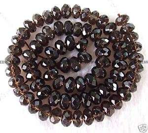 5x8mm Smoky Crystal Roundel Faceted gemstone Beads 15  