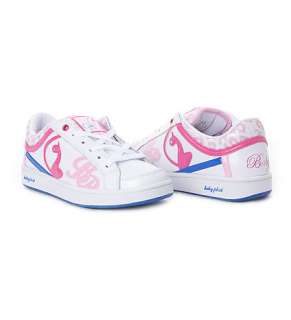 WOMENS BABY PHAT SUPER ICON LOW TOP SNEAKERS SHOES 8 WIDE WHITE PINK 
