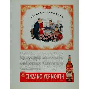  1934 Ad Italian Cinzano Vermouth Soldier Outdoor Cafe 