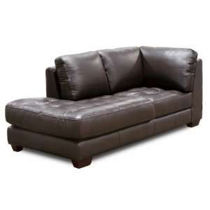  Zen Tufted Leather Chaise by Diamond Sofa