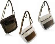   LEATHER Ostrich Tote Shoulder Bag Womens Ladies Padlock Handbag  