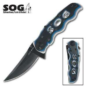  SOG Folding Knife Topo Meridian Black Polished