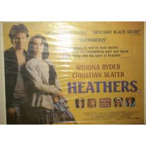   Movie Poster British Quad Heathers ( Christian Slater & Winona Ryder