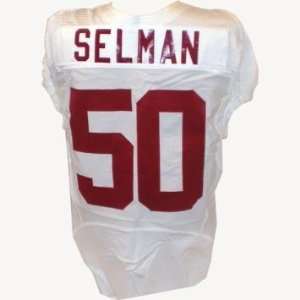  Brian Selman #50 Alabama 2008 09 Game Issued White Jersey 