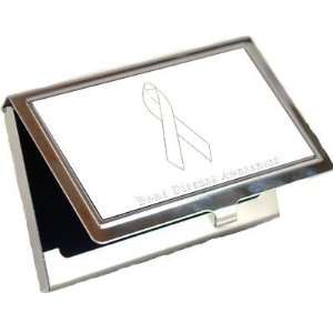   : Bone Disease Awareness Ribbon Business Card Holder: Office Products