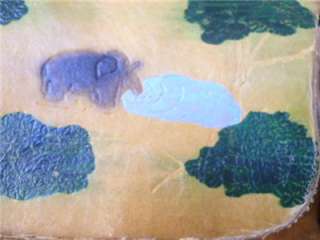   70s TOOLED LEATHER Hippie PURSE Painted ELEPHANT Boho Small Bag  
