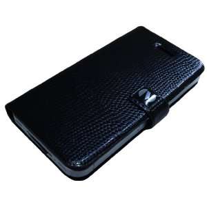 com iPhone 4S / 4 Novoskins iDiary Case Black Faux Leather Snakeskin 