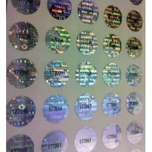   INCH ROUND NUMBERED HOLOGRAM LABELS STICKERS 