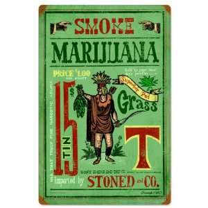  Smoke Marijuana Humor Vintage Metal Sign   Victory Vintage 