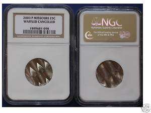 2003 MO WAFFLE Error Quarter coin NGC Waffled slab  