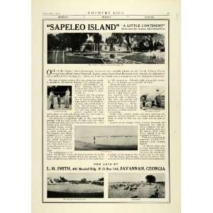  1922 Ad L. H. Smith Realty Historic Sapeleo Island Real Estate 