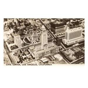 Civic Center, Los Angeles, California Premium Giclee Poster Print 
