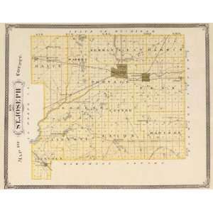  ST. JOSEPH COUNTY INDIANA (IN) MAP 1876