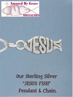 Sterling Silver JESUS FISH Ichthys Pendant   NEW  