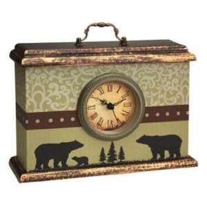 Manual Woodworkers & Weavers Bears Time Well Spent Lodge Clock, 9 1/2 