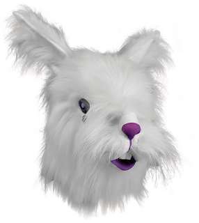 Adult Size Overhead Mask White Rabbit With Long Fur Bunny Easter 